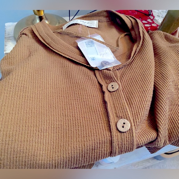 Free People Gia Cardigan OR Dress ✨ Warm Tobacco Size Small | brown tan mocha - Picture 9 of 13